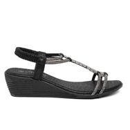 Guja 24Y145-1 Siyah Dolgu Topuk Kadın Sandalet