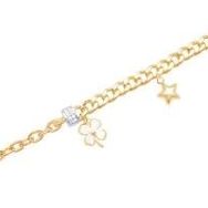 Gülaylar Diamond Line Sarı Altın 14 Ayar Trend Zincir Bileklik