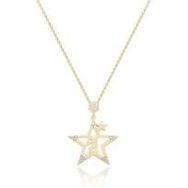 Gülaylar Diamond Line Sarı Altın 14 Ayar Yıldız Kolye