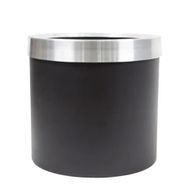 Güleç Yapay Çiçek 25*25*25 Siyah Bilezikli Metal Saksı