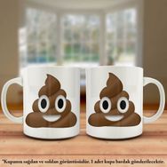 Gülen Mutlu Kaka Emojisi-Espirili Mizah Kupa Bardak