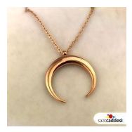 Gümüş 925 Ayar Ters Hilal Kolye