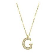Gümüş Hane Gold G Harfi Kadın Gümüş Kolye