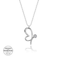 Gümüş Hane Swarovski Taşlı Gümüş Kelebek Kadın Kolye