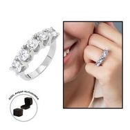 Gümüş Hediye Al Starlight Diamond Pırlanta Montür Asimetrik 925 Ayar Gümüş Kadın Beştaş Yüzük