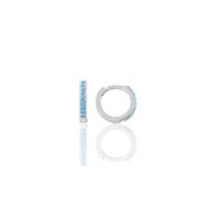 Gümüş Rodyumlu Turkuaz Taşlı 11 mm Halka Küpe Tragus Piercing Helix Kıkırdak Küpesi