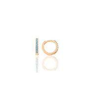 Gümüş rose turkuaz taşlı 10 mm halka küpe Tragus Piercing Helix Kıkırdak Küpesi