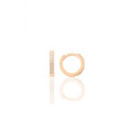 Gümüş rose zirkon taşlı 11 mm halka küpe Tragus Piercing Helix Kıkırdak Küpesi