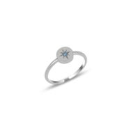 Gümüş Turkuaz Taşlı Kutup Yıldızı Ayarlamalı Yüzük