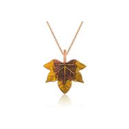 Gumush BR0460271 Çınar Yaprağı Gümüş Kolye