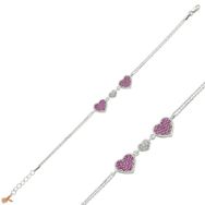 Gumush BR0460306 Pembe Kalpli Gümüş Kadın Bileklik