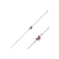 Gumush BR0460316 Pembe Kelebek Gümüş Kadın Bileklik