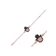 Gumush BR0460379 Siyah Taşlı Fatmanın Eli Gümüş Bileklik