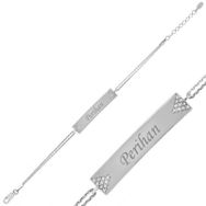 Gumush BR0460533 İsimli Plaka Gümüş Kadın Bileklik