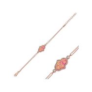 Gumush BR0460540 PB Pembe Opal Fatma Ana Eli Gümüş Kadın Bileklik