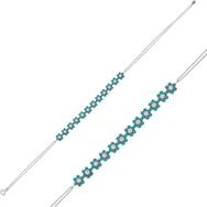 Gumush BR0460602 Mavi Çiçek Gümüş Kadın Bileklik