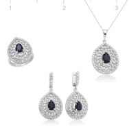 Gumush Damla Desenli Kadın Gümüş Set