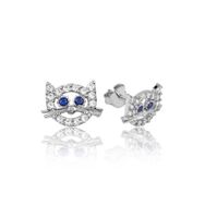 Gumush EA1160077 Gümüş Kedi Çivili Küpe