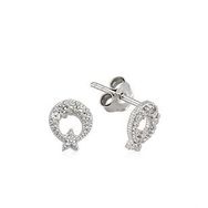 Gumush EA1160078 Gümüş Ay Yıldız Çivili Küpe
