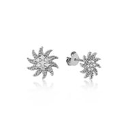 Gumush EA1160088 Gümüş Beyaz Taşlı Güneş Çivili Küpe