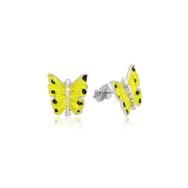 Gumush EA1160202 Gümüş Sarı Kelebek Çocuk Küpesi