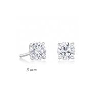 Gumush EA1160213 8 mm Gümüş Yuvarlak Tek Taş Zirkon Küpe