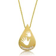 Gumush Gold Bebek Elleri Bayan Gümüş Kolye