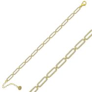 Gumush Gold Oval Taşlı Bayan Gümüş Bileklik