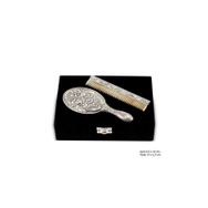 Gumush KR2550044 Manolya Motifli Ayna Tarak Kadın Gümüş Set
