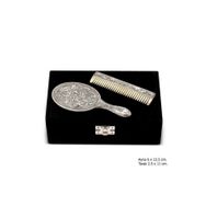 Gumush KR2550045 Papatya Motifli Ayna Tarak Kadın Gümüş Set