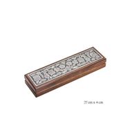 Gumush KR2550063 Gümüş Çiçek Desenli Ahşap Tesbih Kutusu