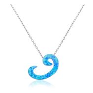 Gumush Opal Taşlı Vav Gümüş Kadın Kolye
