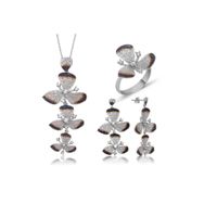 Gumush Örümcek ve Yaprak Kadın Gümüş Set