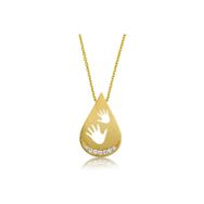 Gumush PT2610623 Gold Bebek Elleri Gümüş Kadın Kolye