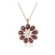 Gumush Rose Erguvan Çiçeği Gümüş Kolye