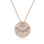 Gumush Rose Etnik Desenli Rose Bayan Gümüş Kolye