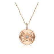 Gumush Rose Fırfırlı Çiçek Bayan Gümüş Kolye
