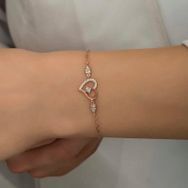 Gumush Rose Kalpli Tektaş Kadın Gümüş Bileklik
