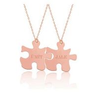 Gumush Rose Kişiye Özel Puzzle İsimli Gümüş Kolye