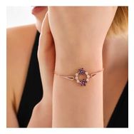 Gumush Rose Mor çiçek Kadın Gümüş Bileklik