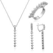 Gumush Sıra Taşlı Kadın Gümüş Set