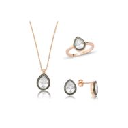 Gumush ST1160026 Elmas Model Damla Kadın Gümüş Set
