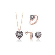 Gumush ST1160042 Elmas Montür Kalpli Kadın Gümüş Set