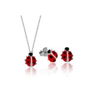 Gumush ST1160046 Uğur Böceği Kadın Gümüş Set