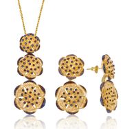 Gumush ST1160053 Nilüfer Çiçeği Kadın Gümüş Set