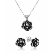 Gumush ST2610030 Çiçek Kadın Gümüş Set