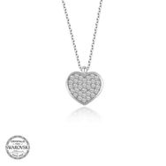 Gumush Swarovski Taşlı Kalp Gümüş Kadın Kolye