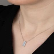 Gumush Swarovski Taşlı Sırataş Gümüş Kadın Kolye