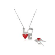 Gumush T4191 Gümüş Kalpli Tek Taş Love Kolye