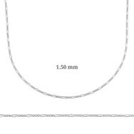Gumush T4237 1.50 mm 0.40 mikron Gümüş Figaro Zincir